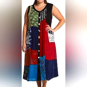 La Cera boho ethnic patchwork dress